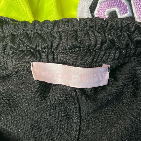 Playboy x missguided neon track pants with belt M reflective - Picture 2 of 4